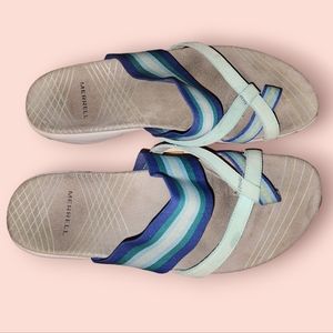 Merrell Zinnia Strappy Toe Sandals Pastel Turquoise Twilight Blue Grey Casual 9